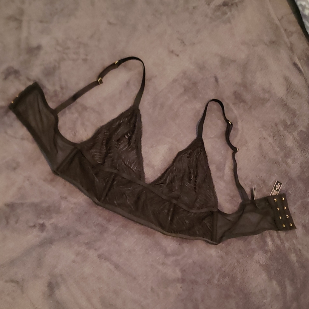 Black sheer zebra print Victoria's Secret bralette